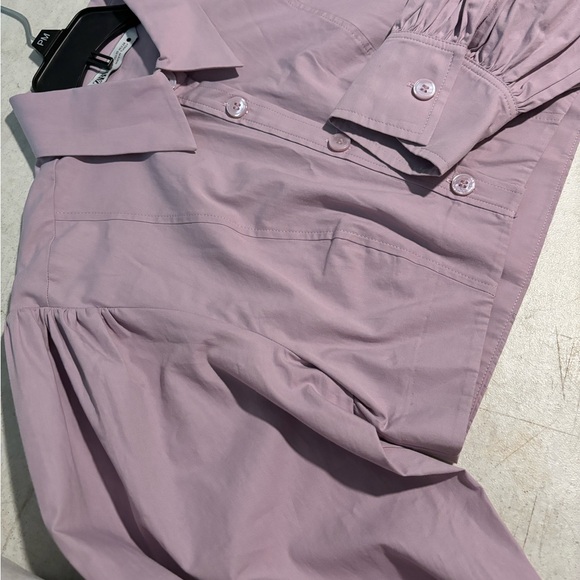 Zara Light Purple Cropped Button-Up Shirt - Picture 2 of 4